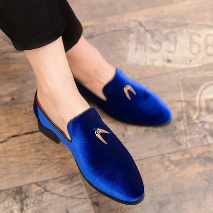 Handmade Men's Velvet  Loafers