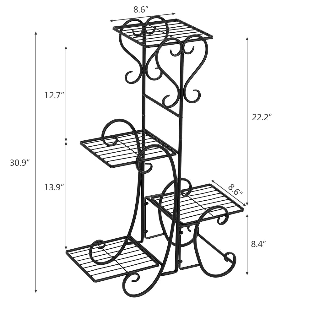 Decorative 4 Square Metal Stand