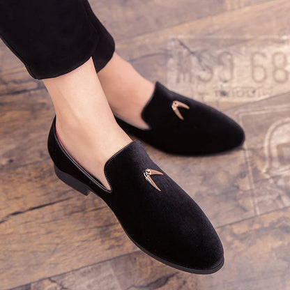 Handmade Men's Velvet  Loafers