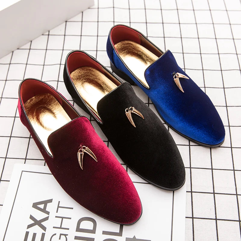 Handmade Men's Velvet  Loafers