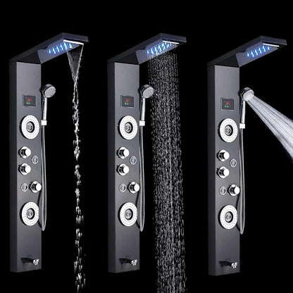 Luxurious Black/Brushed Bathroom LED Tower System