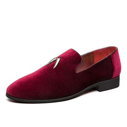 Handmade Men's Velvet  Loafers