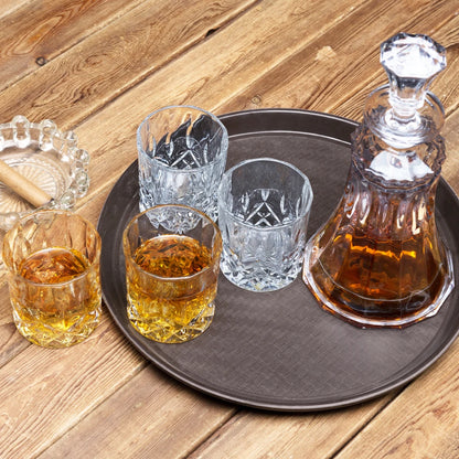 KANARS Whiskey Carafe with 4pcs Rock Glass Tumblers