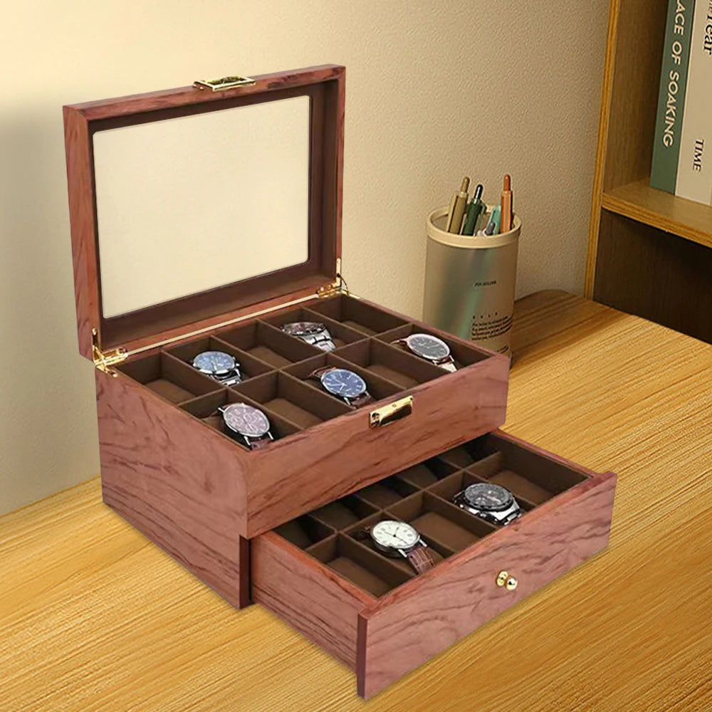 Exquisite Cherry Wood Time Piece Organizer