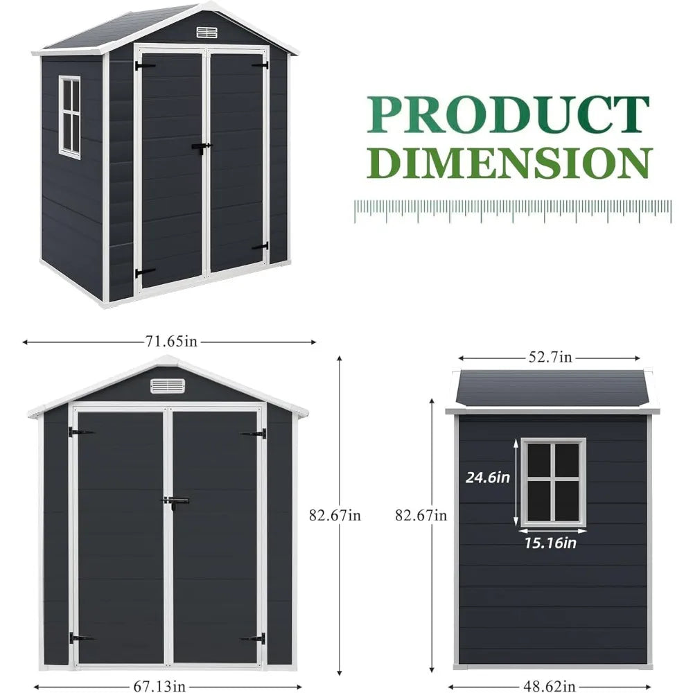 6x4.4ft Outdoor Resin Storage