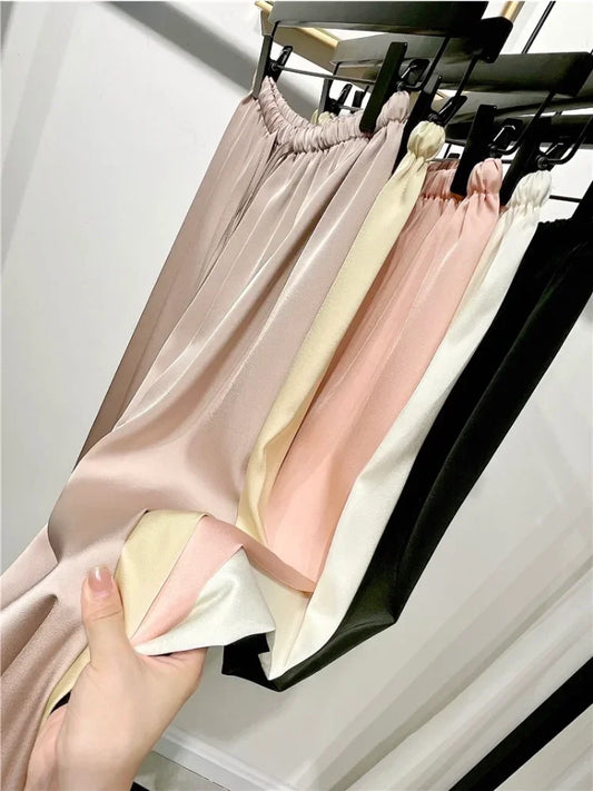 Elegant Women's Casual Silk Trousers