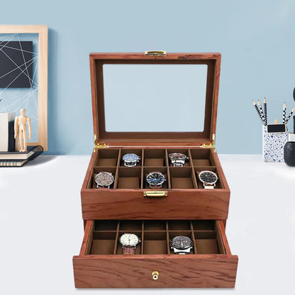 Exquisite Cherry Wood Time Piece Organizer