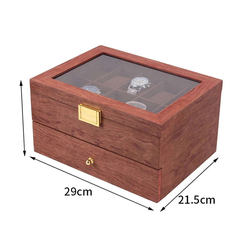 Exquisite Cherry Wood Time Piece Organizer