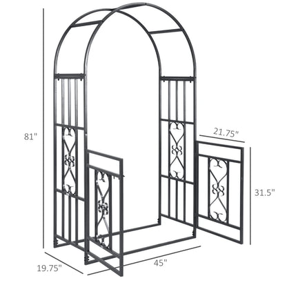 81" Metal Yard Arch with Gate