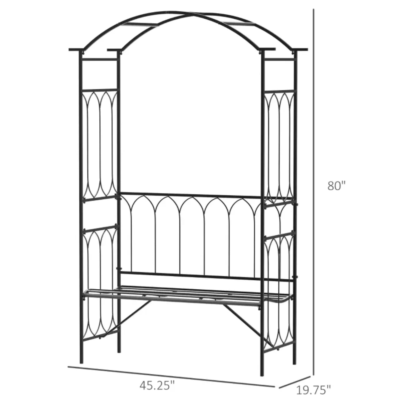 80" Steel Outdoor Flower Trellis