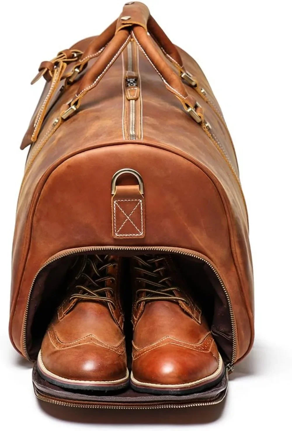 Leather Travel Duffel Bag,