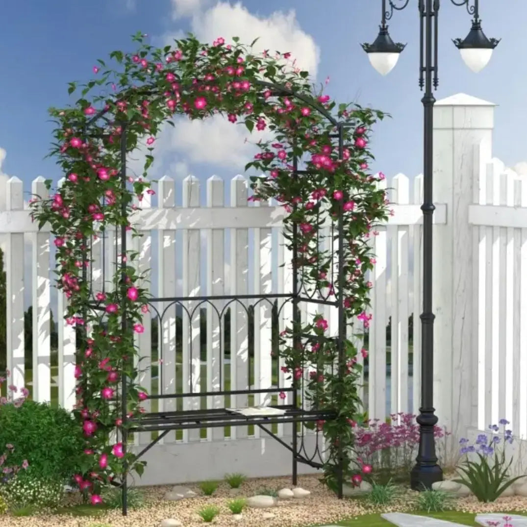 80" Steel Outdoor Flower Trellis