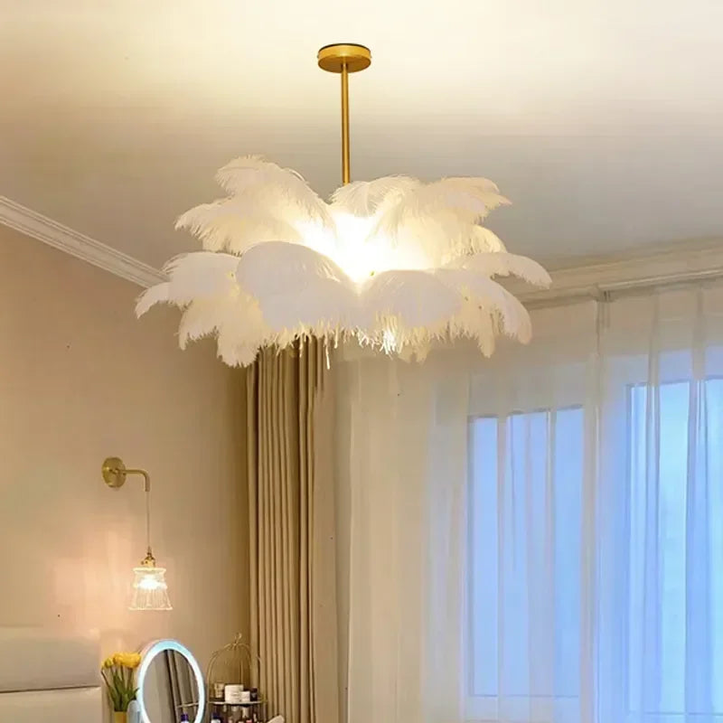 Opulent Feather Ceiling Chandelier