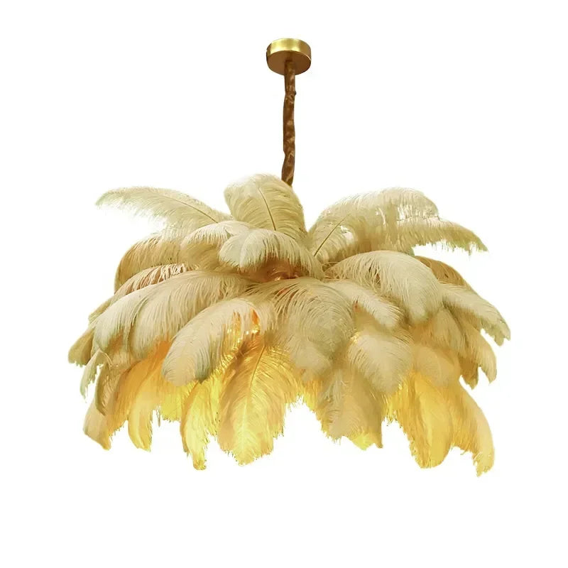 Opulent Feather Ceiling Chandelier