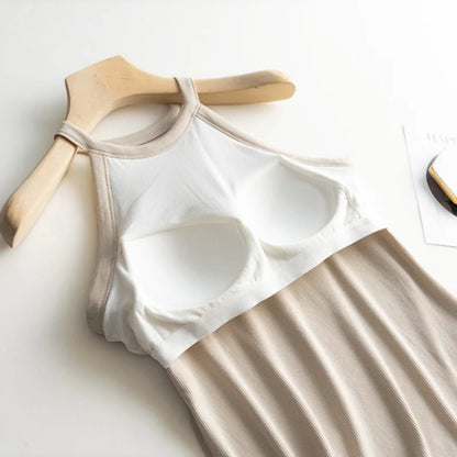 Basic Solid T shirts With Hidden Padded Under Bra