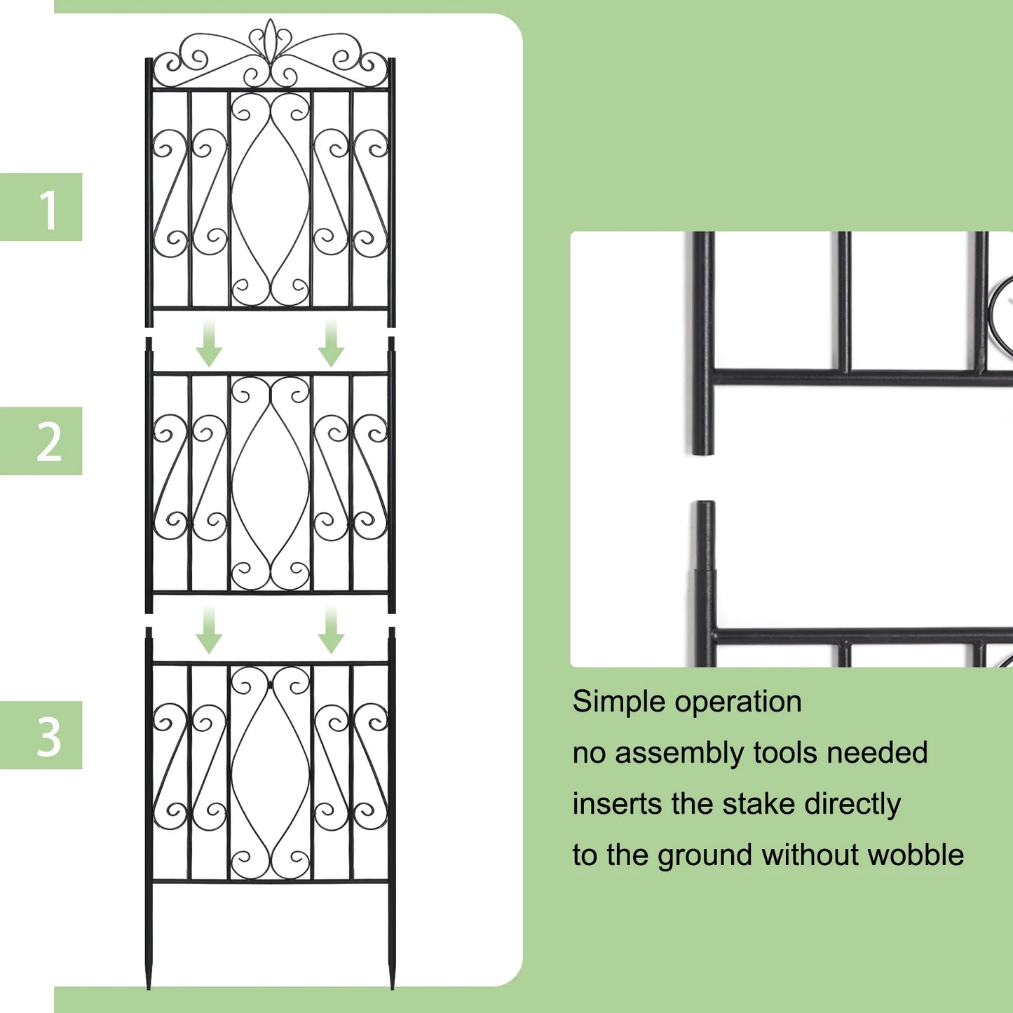 2PC Tall Metal Garden Lattice