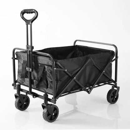 Collapsible Folding Wagon, Outdoor Utility Wagon, Garden Cart, Lounge Wagon, Grocery Cart, Adjustable Handle