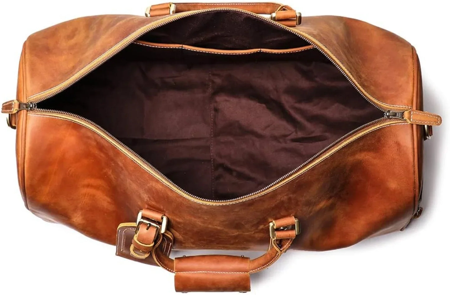 Leather Travel Duffel Bag,