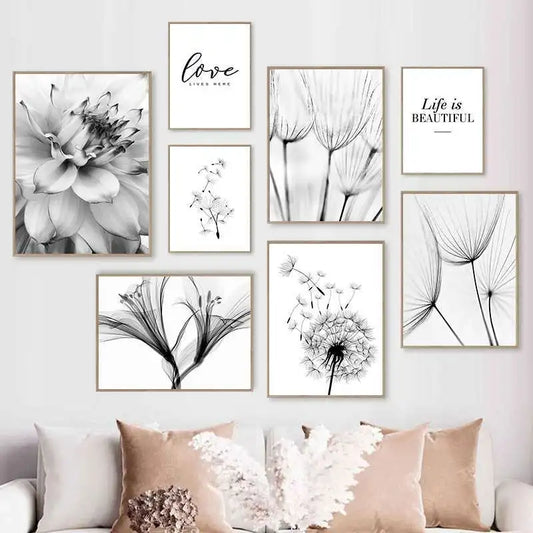 Dandelion and Flower Canvas Prints