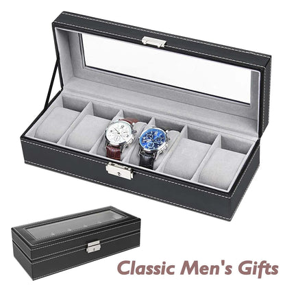 Men's Leather Time Piece Display Case