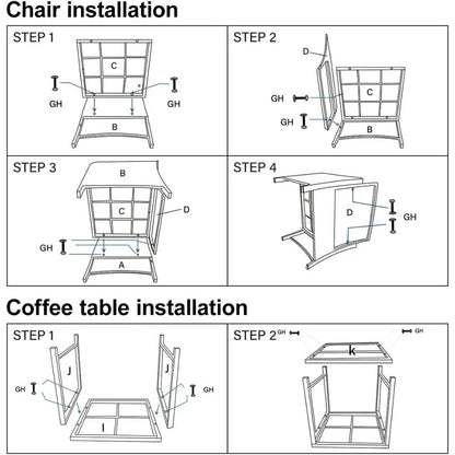 5-piece terrace set with footstools