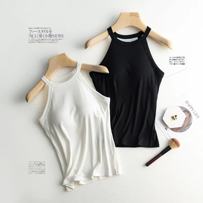 Basic Solid T shirts With Hidden Padded Under Bra