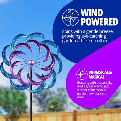 Purple and Blue Metal Outdoor Decor