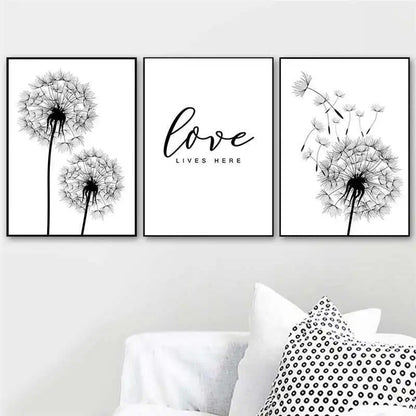 Dandelion and Flower Canvas Prints