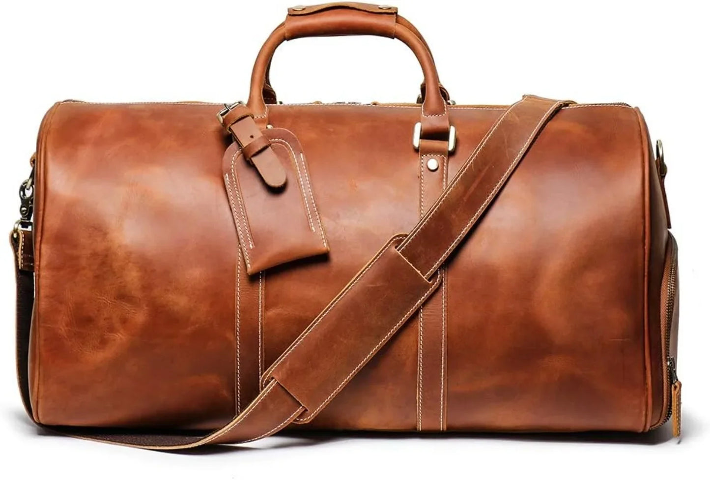 Leather Travel Duffel Bag,