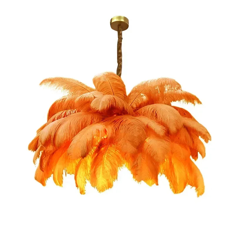 Opulent Feather Ceiling Chandelier