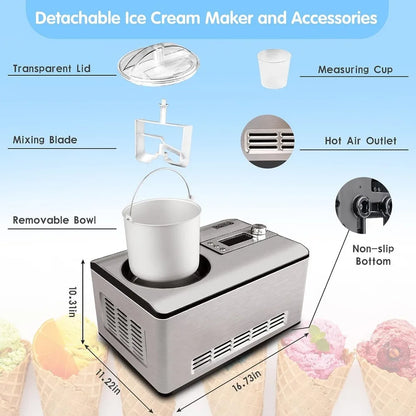 2.2-Quart Ice Cream Maker with Compressor